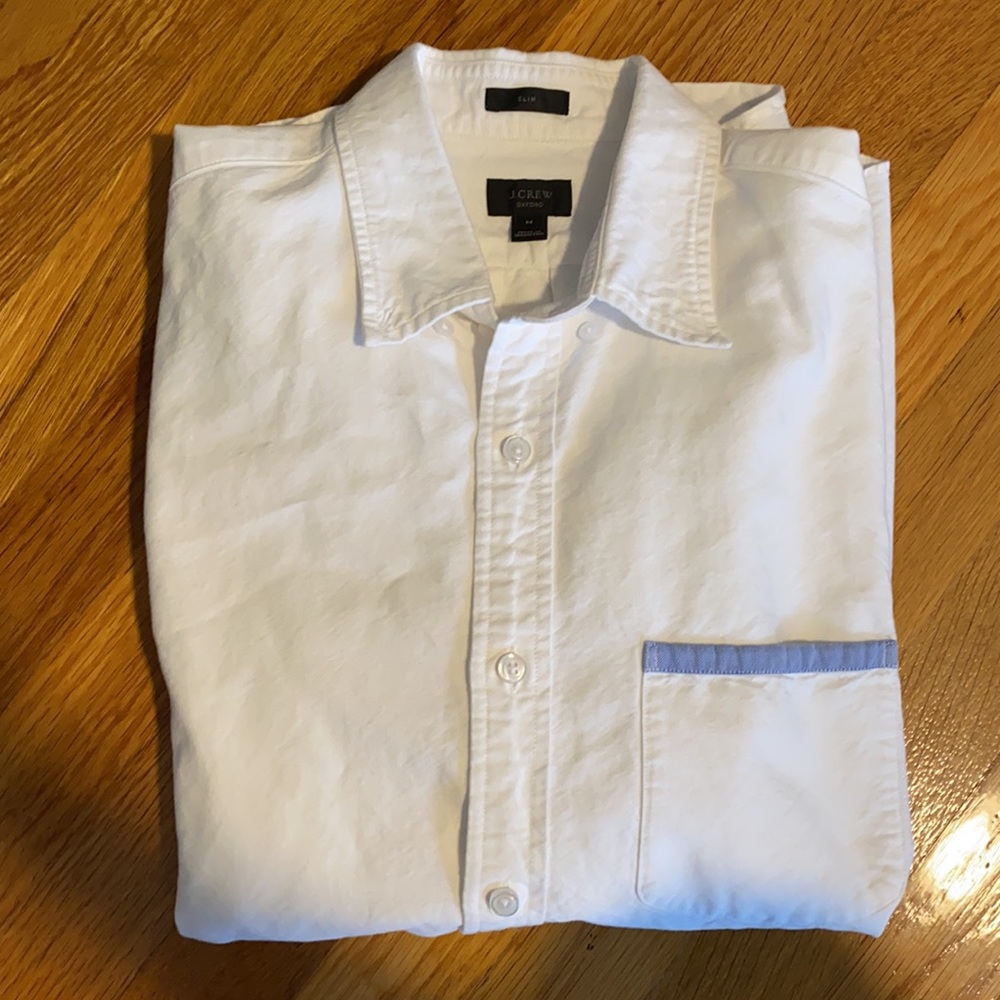 J Crew Men’s White Slim Fit Oxford Shirt